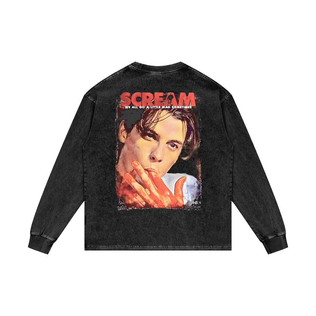 Acid Wash Oversize Long Sleeve T-Shirt - 250 GSM