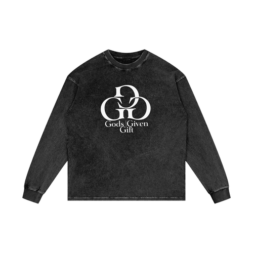 Acid Wash Oversize Long Sleeve T-Shirt - 250 GSM