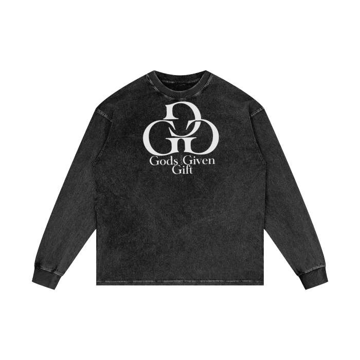 Acid Wash Oversize Long Sleeve T-Shirt - 250 GSM