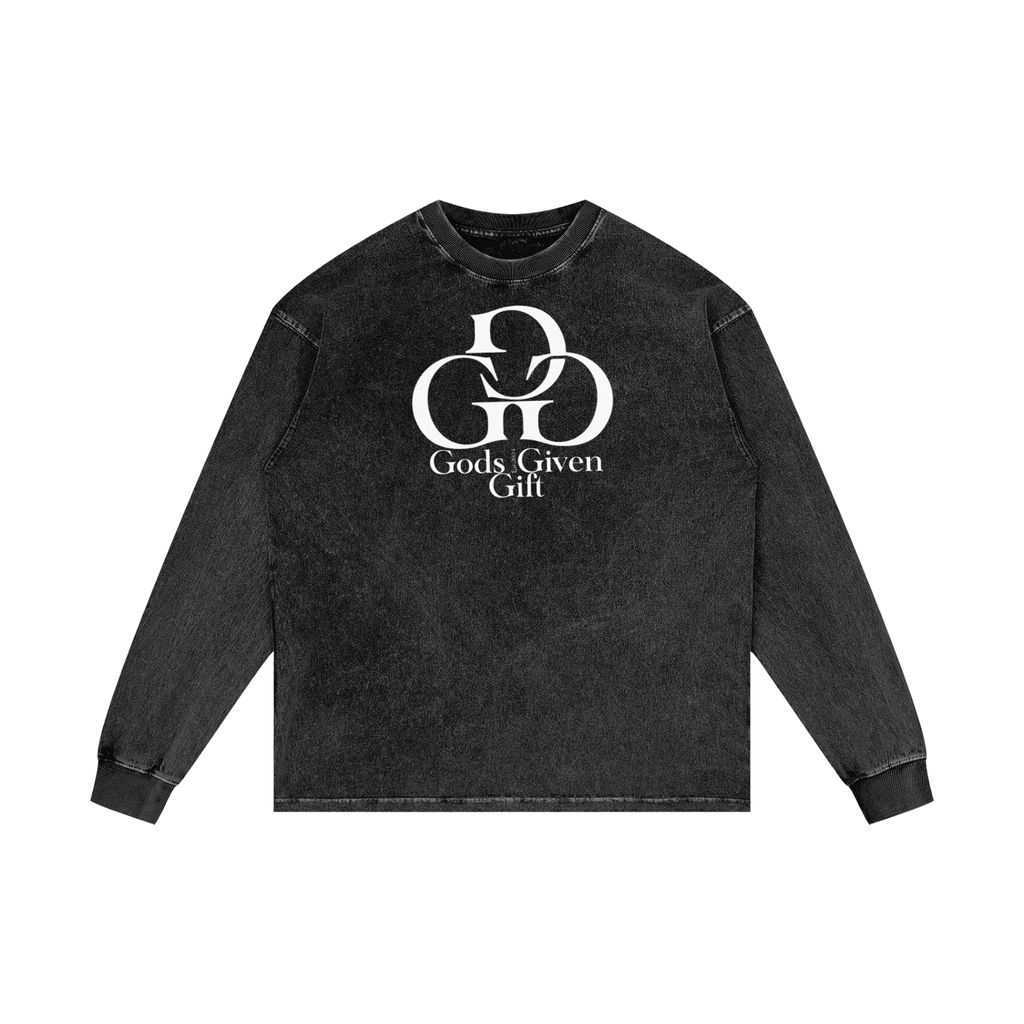 Acid Wash Oversize Long Sleeve T-Shirt - 250 GSM