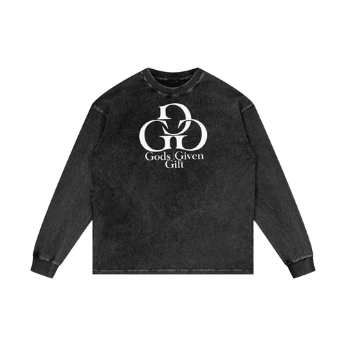 Acid Wash Oversize Long Sleeve T-Shirt - 250 GSM