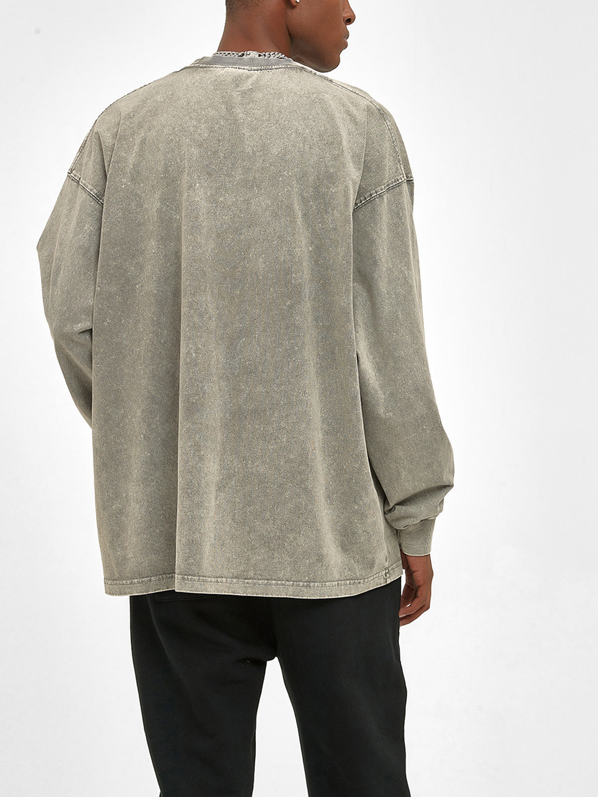 Acid Wash Oversize Long Sleeve T-Shirt - 250 GSM