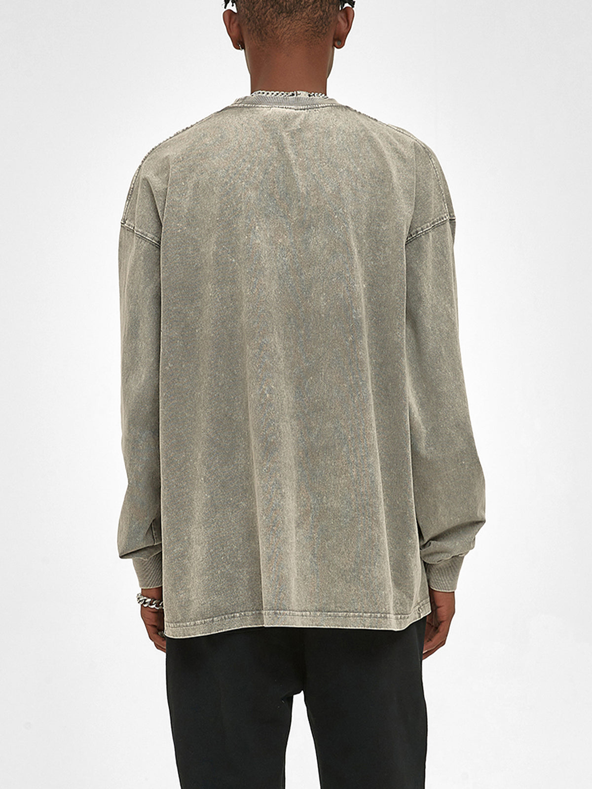 Acid Wash Oversize Long Sleeve T-Shirt - 250 GSM